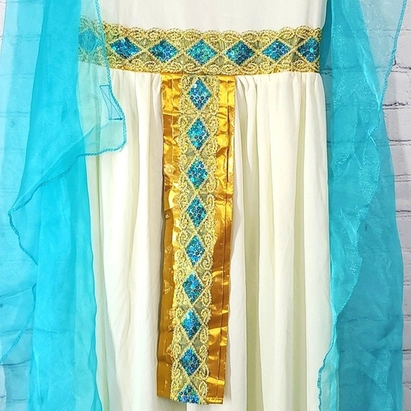 Spirit Halloween Egyptian Pharaoh Cleopatra Dress & Pharaoh Hat Women Sz M(8-10) - Picture 10 of 17